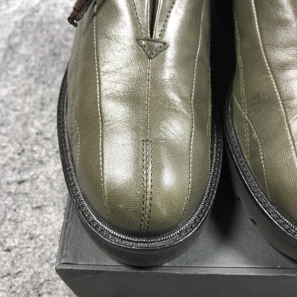 Paul Green Shoes Womens Size 7.5 Green Leather Lace Up Oxford Vibram Comfort - Picture 5 of 16